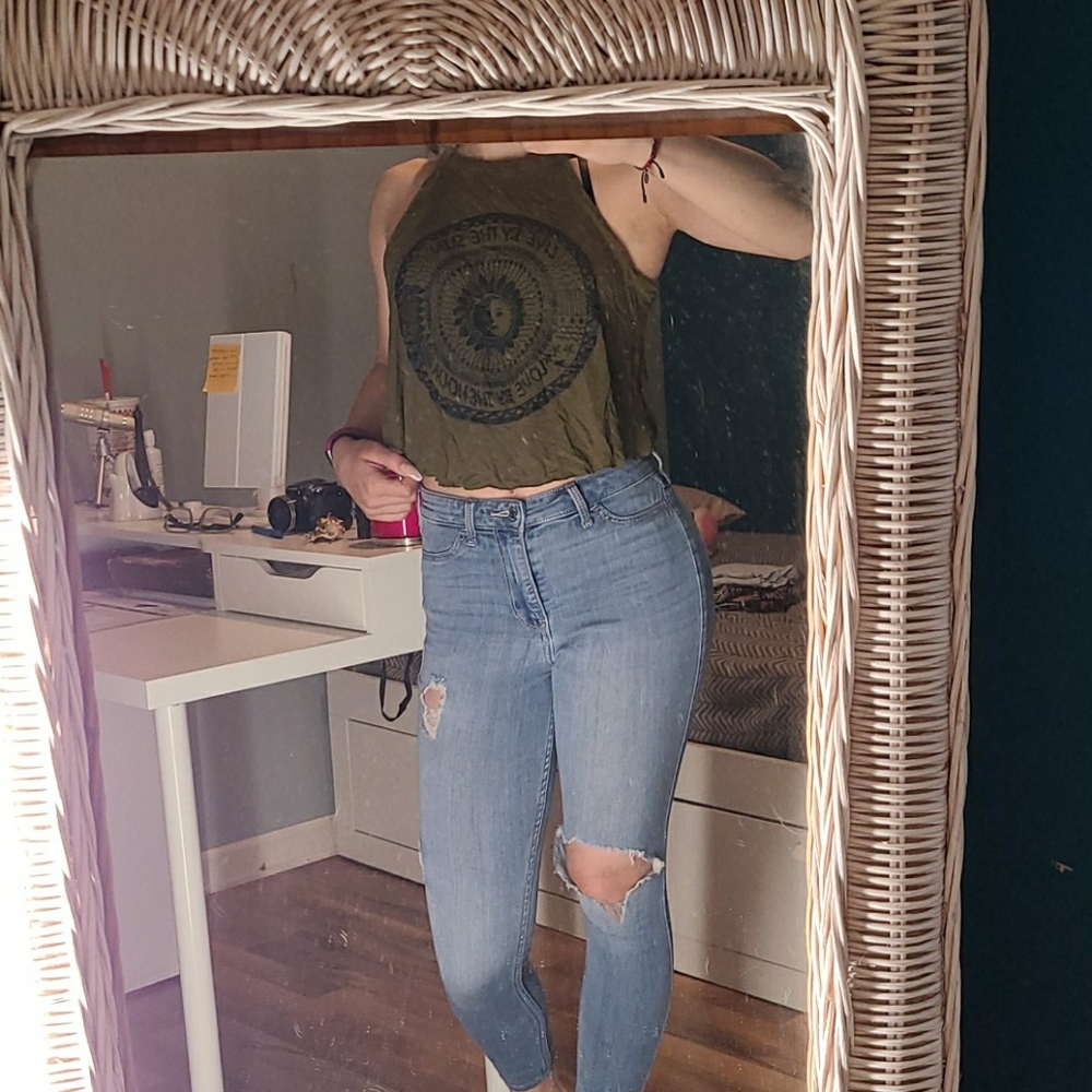 Crop top w print
